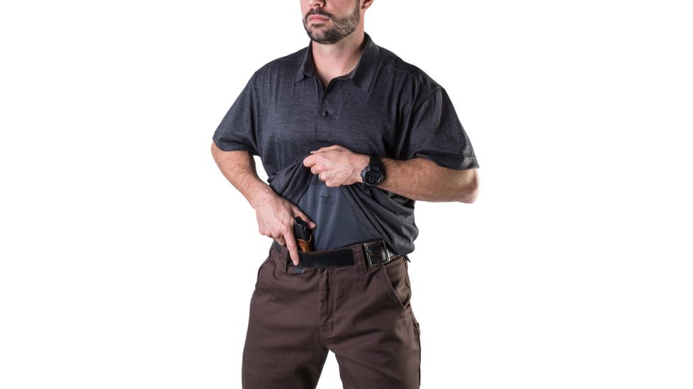 Vertx Men's  Weapon Guard Short Sleeve Assessor Polo, Heather Black, Large F1 VTX1450 HBK LARGE