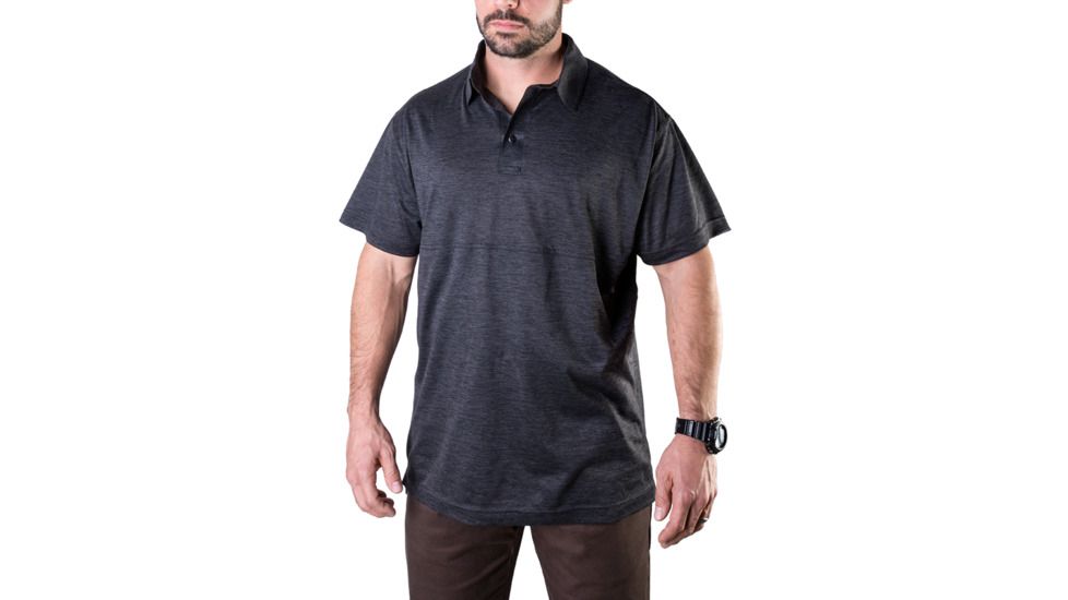 Vertx Men's  Weapon Guard Short Sleeve Assessor Polo, Heather Black, Large F1 VTX1450 HBK LARGE