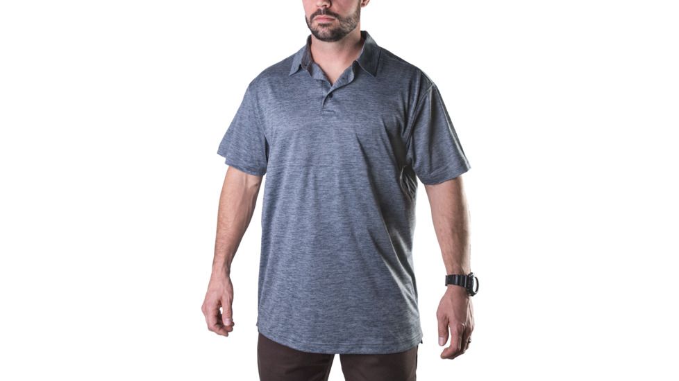 Vertx Men's  Weapon Guard Short Sleeve Assessor Polo, Heather Grey, Small F1 VTX1450 HGY SMALL