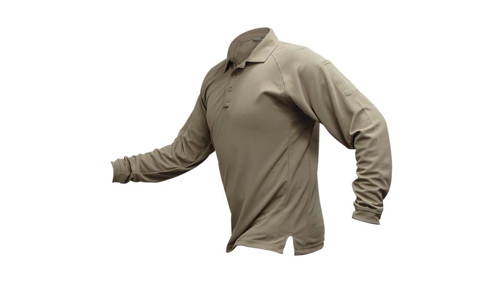 Vertx Men's Coldback Long Sleeve Polo Shirt, Tan, Size Large VTX4020TNP-LARGE