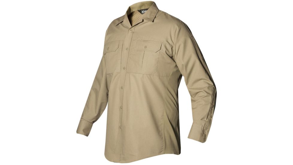 Vertx Mens Phantom Light Long Sleeve Mini Rip-Stop Poly/Cotton Shirt, Desert Tan, 3XL Long F1 VTX8120 DT 3XL Long