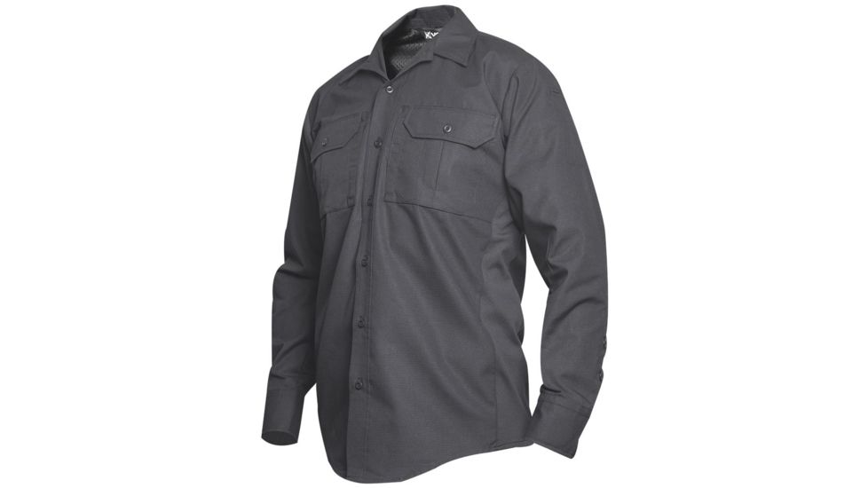 Vertx Mens Phantom Light Long Sleeve Mini Rip-Stop Poly/Cotton Shirt, Smoke Grey, SMALL Long F1 VTX8120 SMG SMALL Long