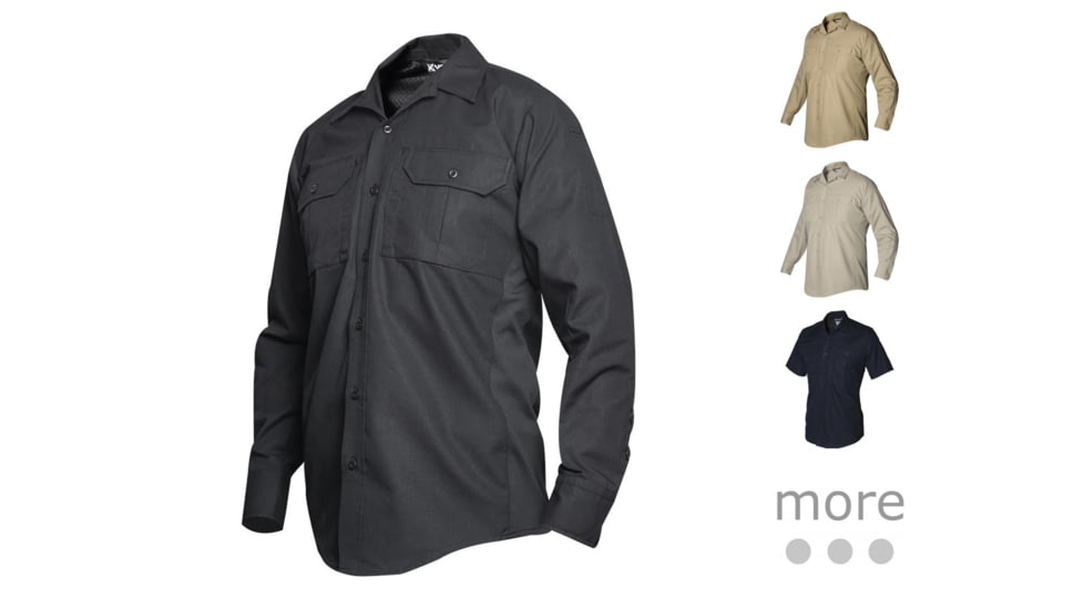 Vertx Mens Phantom Light Short Sleeve Mini Rip-Stop Poly/Cotton Shirt, Black, Desert Tan, Khaki, Navy Blue, OD Green, Olive Drab Green