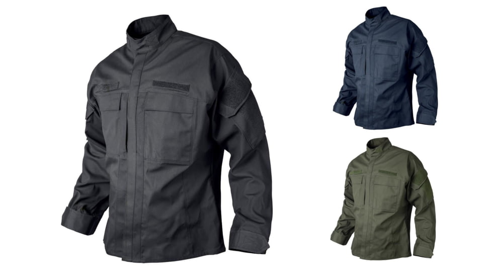 Vertx Men's Recon Polyester/Cotton Ripstop Garrison Shirt, Black, Navy, OD Green