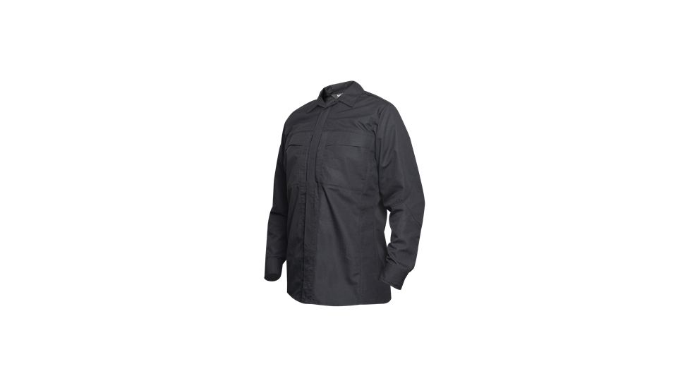 Vertx Phantom Ops L/S Zipper Shirt- Black Ripstop 65P/35C, 2XL-Reg VTX8720BK-2XL-REG