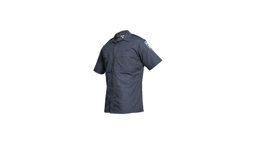 Vertx Phantom Ops S/S Zipper Shirt- Navy Ripstop 65P/35C, Large VTX8700NV-LARGE
