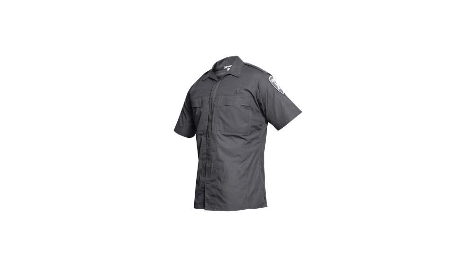 Vertx Phantom Ops S/S Zipper Shirt- Smoke Grey Ripstop 65% Poly/35% Cotton, XLarge VTX8700SMG-XLARGE