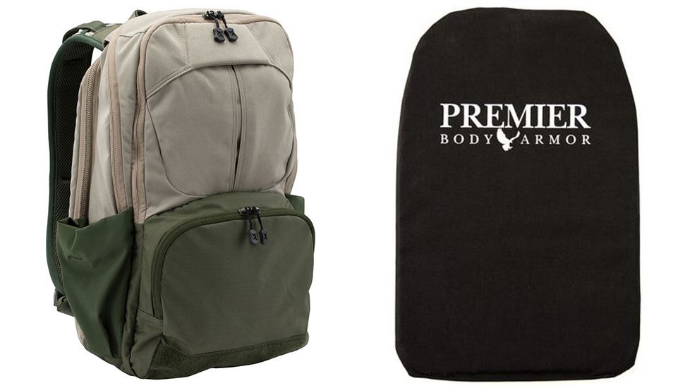 Vertx Ready Pack 2.0 in Hard Khaki/Canopy Green with Premier Body Armor Ballistic Panel