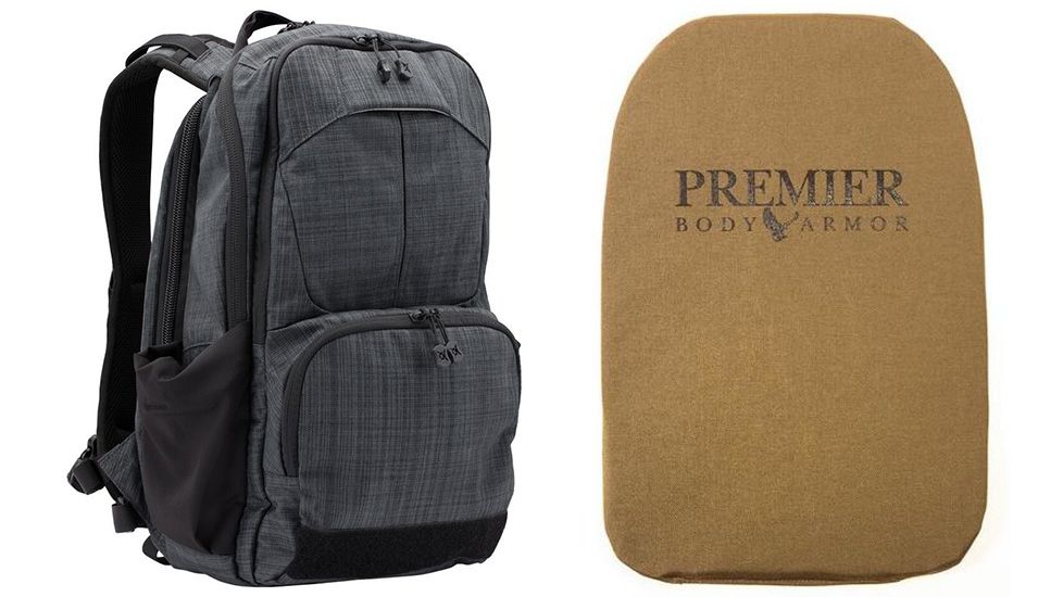 Vertx Ready Pack 2.0 in Heather Black with Premier Body Armor Ballistic Panel