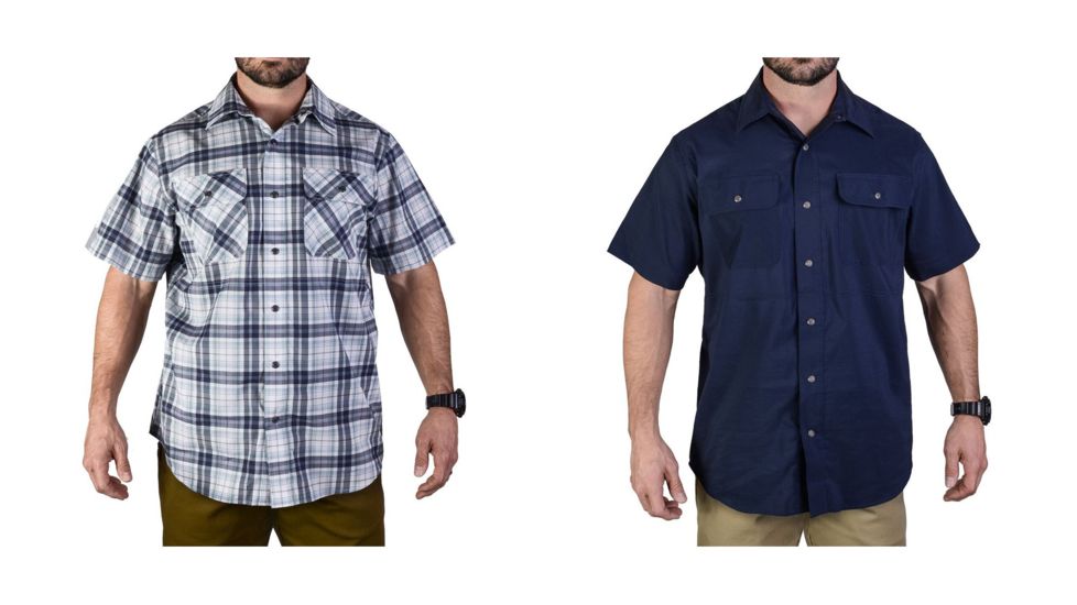 Vertx Weapon Guard Short Sleeve Guardian Shirt - Men's, Indigo Plaid, Navy