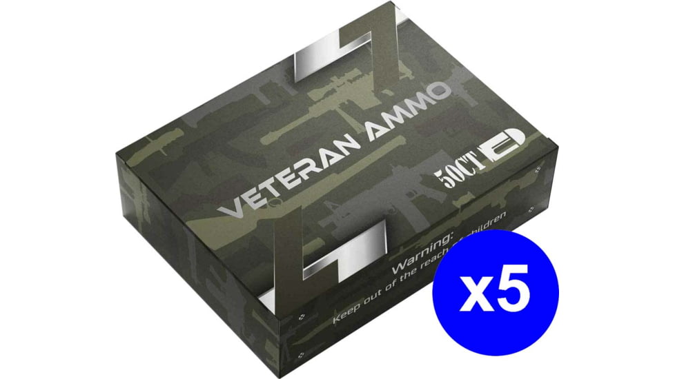 Veteran Ammo 9mm 124 Grain Full Metal Jacket NAS Centerfire Pistol Ammo, 250 Rounds