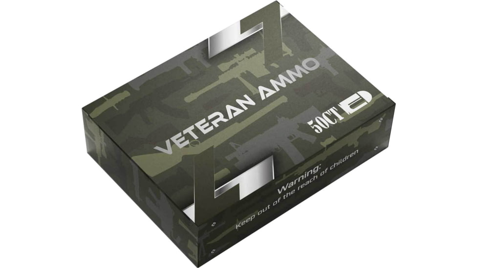 Veteran Ammo 9mm 115 Grain Full Metal Jacket Brass Centerfire Pistol Ammo, 50 Round, HMBX-9-13