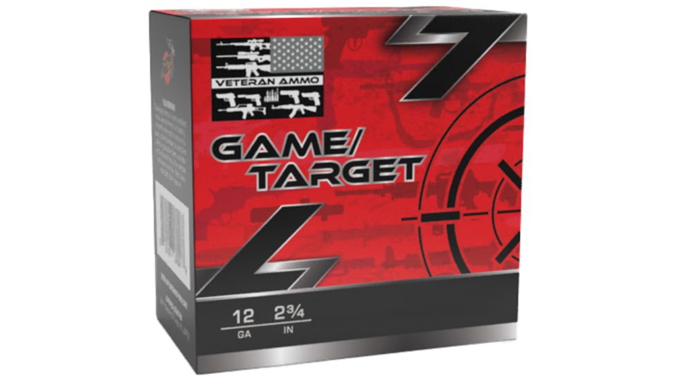 Veteran Ammo Game &amp; Target Load 12 Gauge 2 3/4 in 1 oz 7.5 Shot Shotgun Ammo, 25 Rounds, VETSS-12G-7.5-1OZ