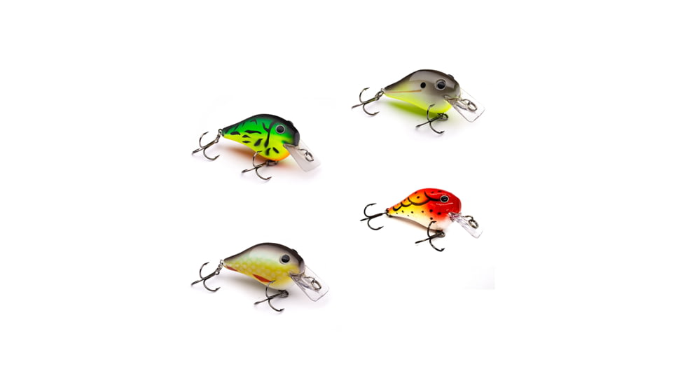 Vexan 4-Pack PHAT BOY 4 Crankbait Lures, Orange/Gray/Yellow/Black, 4 ft, Variety #2 PB 4-PK 4