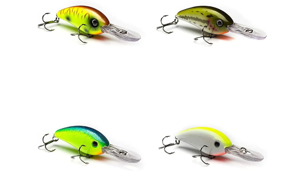 Vexan 4-Pack Verns Stoneroller 10 Crankbait Lures, Kit 1, Yellow/Green/Blue/White, 10 ft, Variety #1 VS 4-PK 10