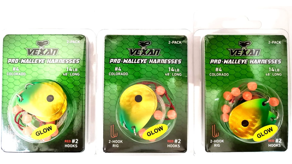 Vexan Fire Ant Three 2-PacksGlow Walleye Crawler Harnes, Fire Ant, 48, Fire Ant Three 2-Packs