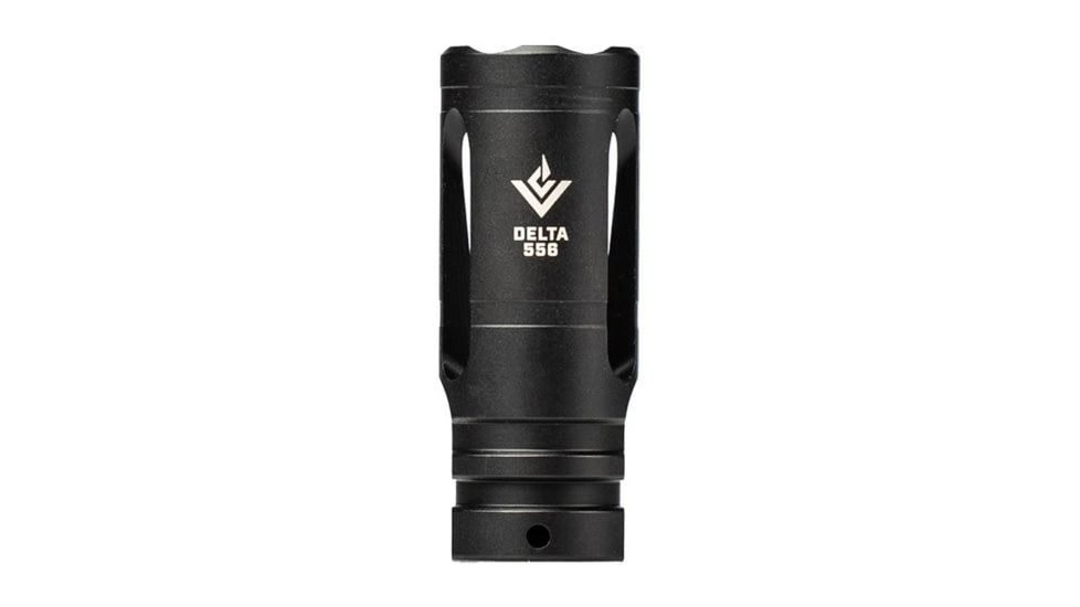 VG6 Precision VG6 Delta 556 Muzzle Device, 5.56mm, 1/2-28 Thread, Black Nitride, Black, APVG200006A