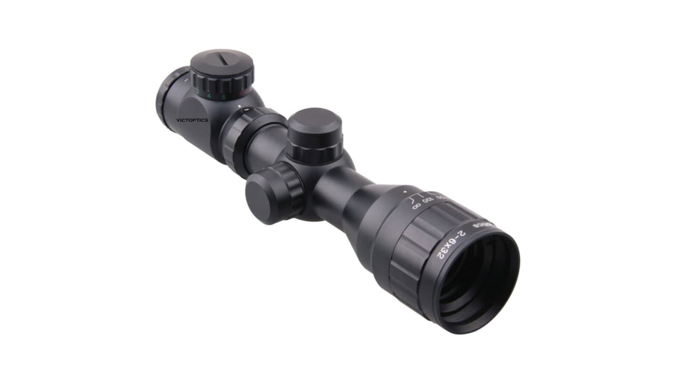 VictOptics AOE Rifle Scope, 2-6x32mm, Second Focal Plane, 1-inch Tube, Range Finder Non-Illuminated Reticle, 6061-T6, Black, OPSL09
