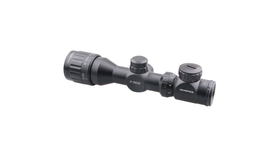 VictOptics AOE Rifle Scope, 2-6x32mm, Second Focal Plane, 1-inch Tube, Range Finder Non-Illuminated Reticle, 6061-T6, Black, OPSL09