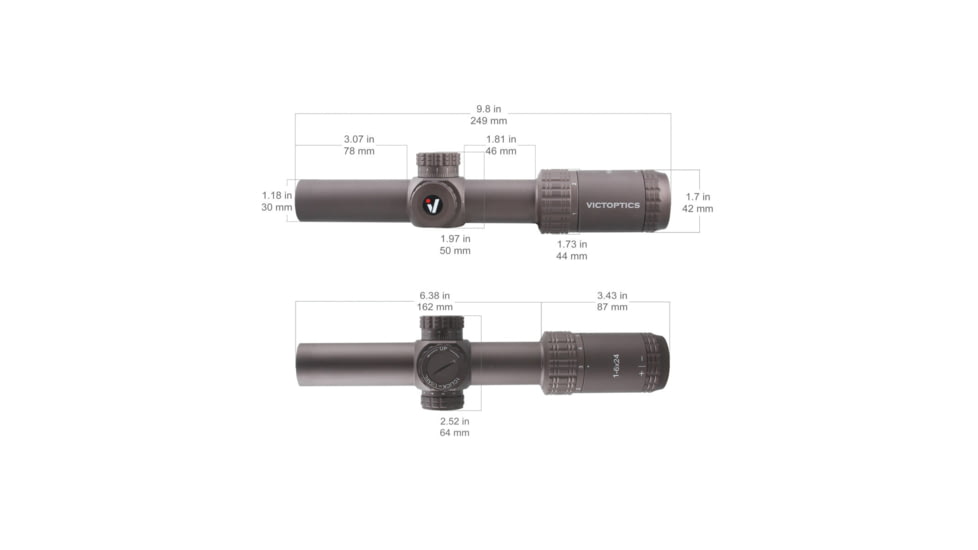 VictOptics S6 AGN Rifle Scope, 1-6x24mm, 30mm Tube, Etched glass VI-CTSIX, Dark Golden Finish, OPSL23