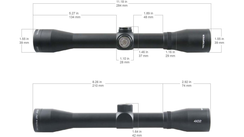 VictOptics Victoptics A1 4x32mm 1 in Rifle Scope, Second Focal Plane
