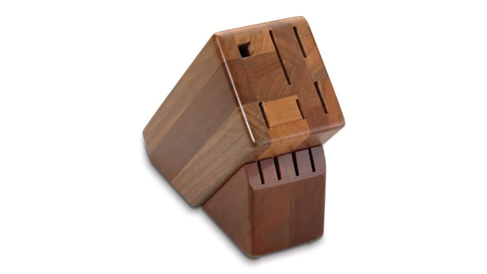 Victorinox 10-Slot Hardwood Block holds 9 knives and steel 41490