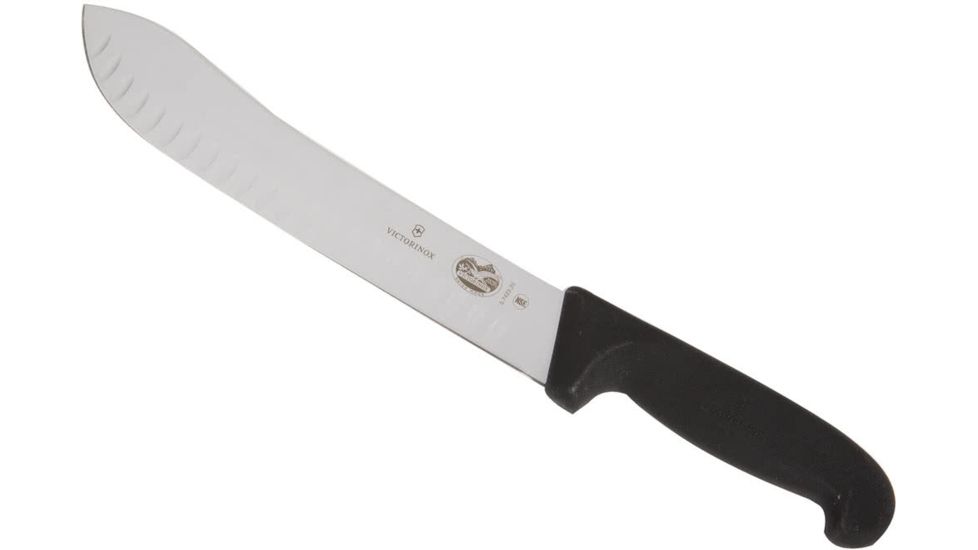 Victorinox Butcher 10in. STR Granton Blade Black Fibrox HDL Clam 47638