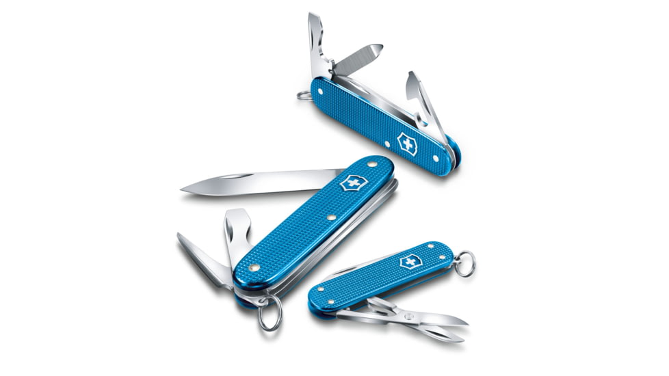 Victorinox Pioneer Alox Limited Edition 2020 Pocket Swiss Knife, Ribbed, Aqua Blue, 93mm, 0.8201.L20