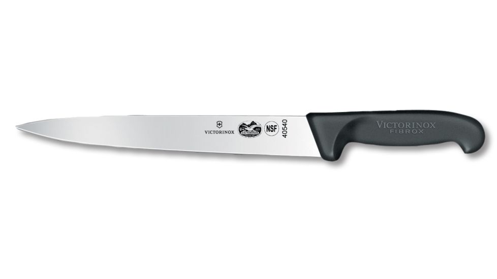 Victorinox Chefs Slicer 10in. Semi-Flex pointed Blade 11/8in. at Black Fibrox HDL 47540 