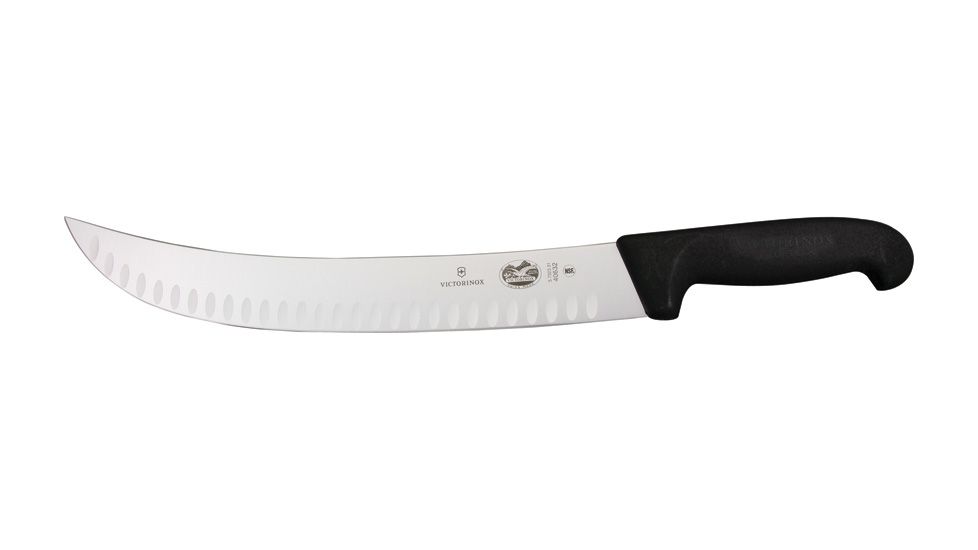 Victorinox Cimeter Knife, 12.25in. granton edge blade, Black Fibrow Handle VN40632