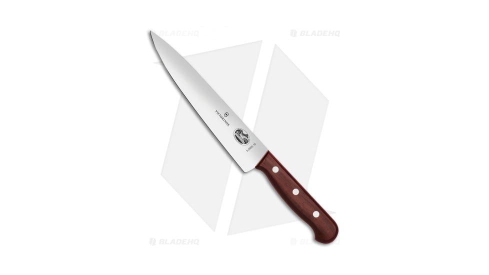 Victorinox Cutlery Chefs Kitchen Knife, 7.50in, Stainless Steel, Drop Point Blade, Rosewood Brown Handle, Steel/Brown, One Size, BHQ-109340