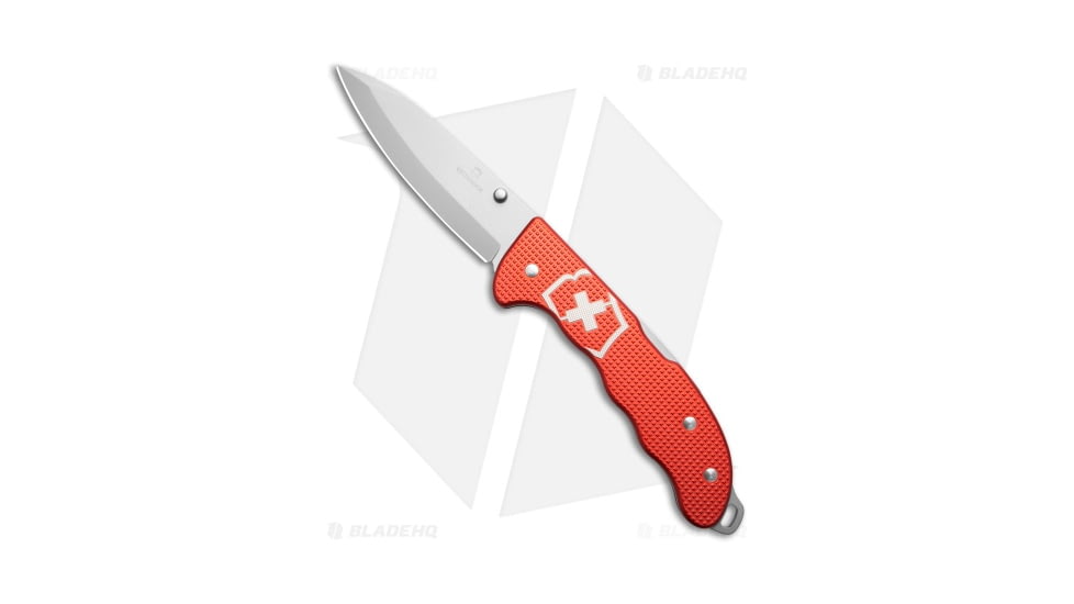 Victorinox Evoke Folding Knife, 3.90in, Stainless Steel, Drop Point Blade, Aluminum Red Handle, Steel/Red, 9.32in, BHQ-211154