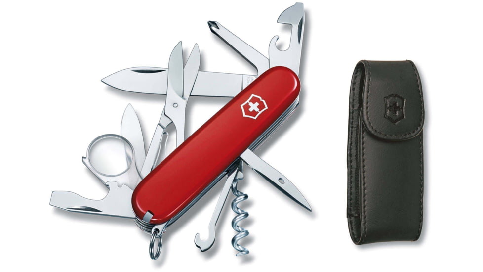 Victorinox Explorer Swiss Army Knife w/ Pouch, Red, 1.6703-X3