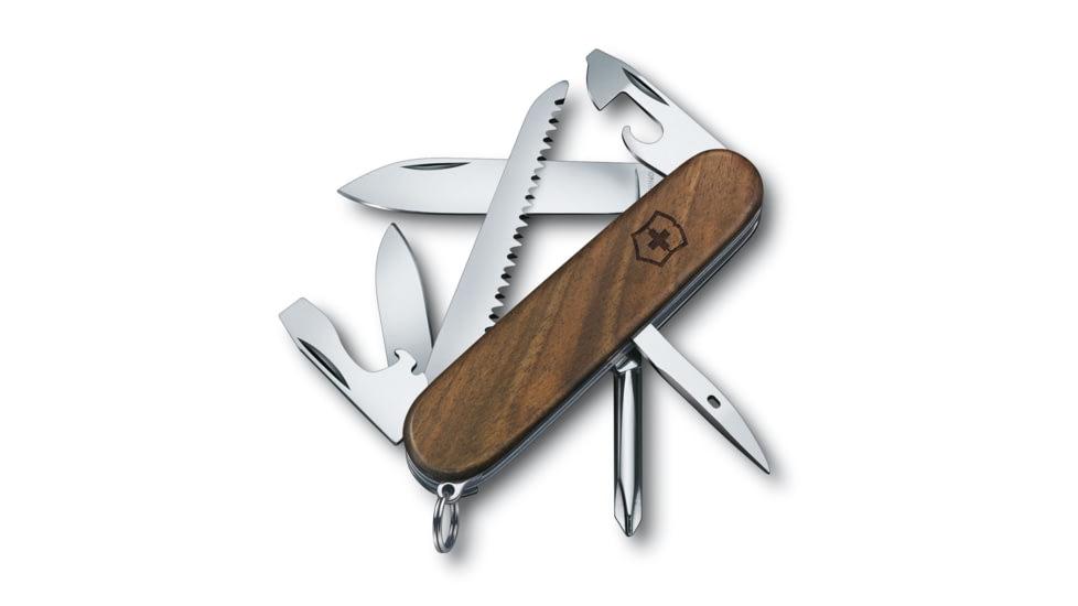 Victorinox Hiker Wood Swiss Army Pocket Knife, Walnut, 91mm, 1.4611.63-X1