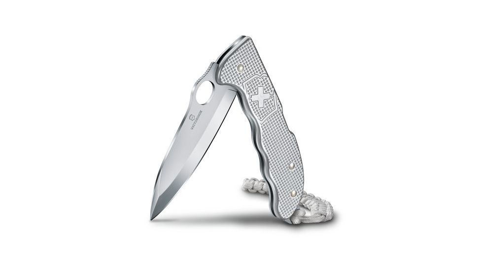 Victorinox Hunter Pro Alox Folding Knife with Clip and Paracord, Silver, 130mm 0.9415.M26