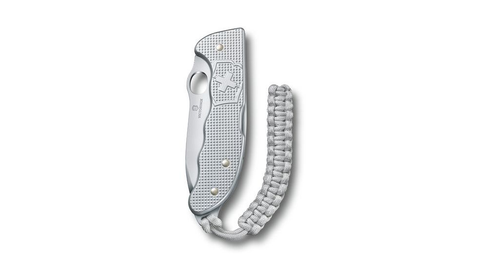 Victorinox Hunter Pro Alox Folding Knife with Clip and Paracord, Silver, 130mm 0.9415.M26