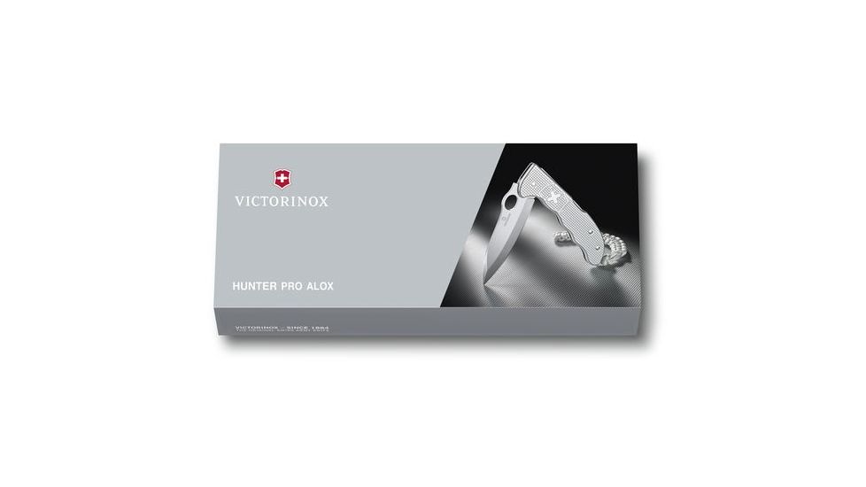 Victorinox Hunter Pro Alox Folding Knife with Clip and Paracord, Silver, 130mm 0.9415.M26