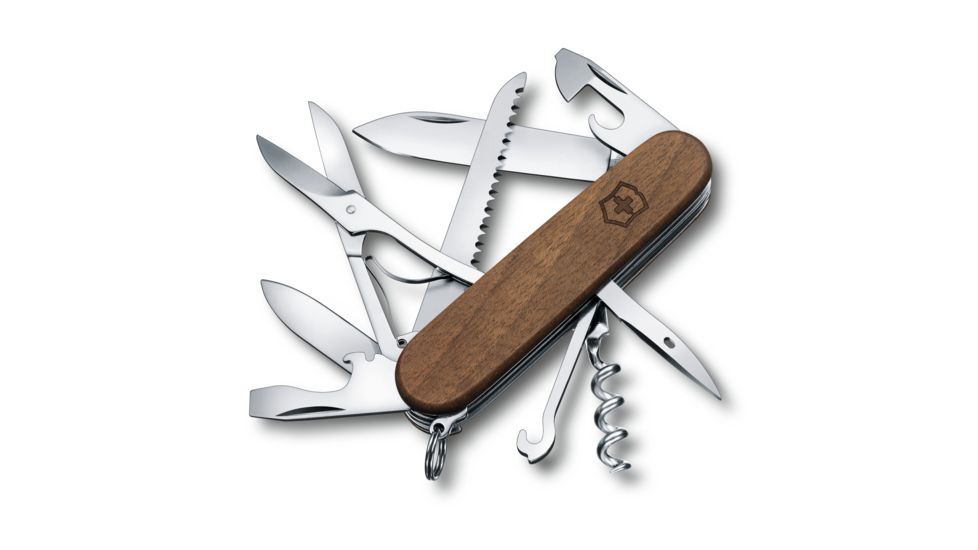 Victorinox Huntsman Medium Pocket Knife with Can Opener, Hardwood - Walnut, 91mm 1.3711.63-X4