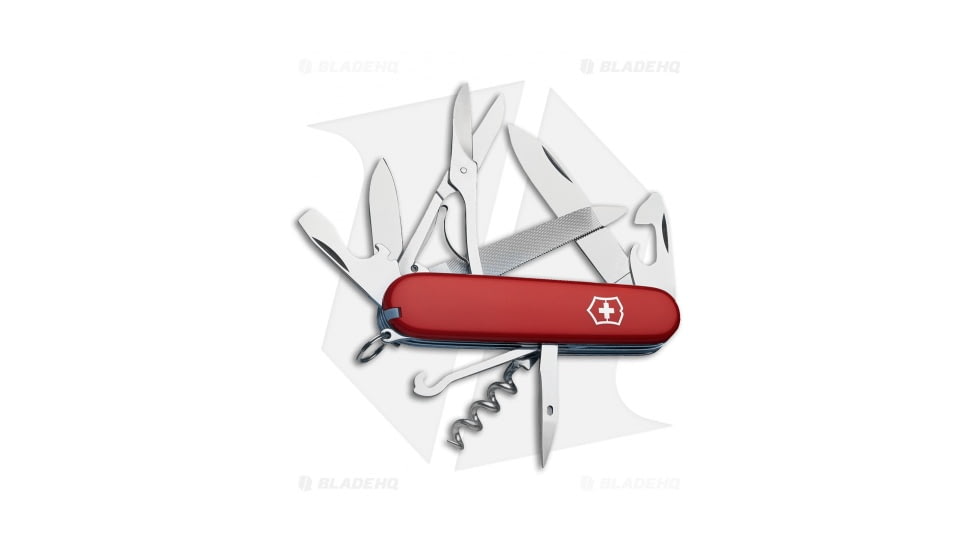 Victorinox Mountaineer Swiss Army Folding Knives, Red Handle, Steel/Red, 3.6in, BHQ-110199