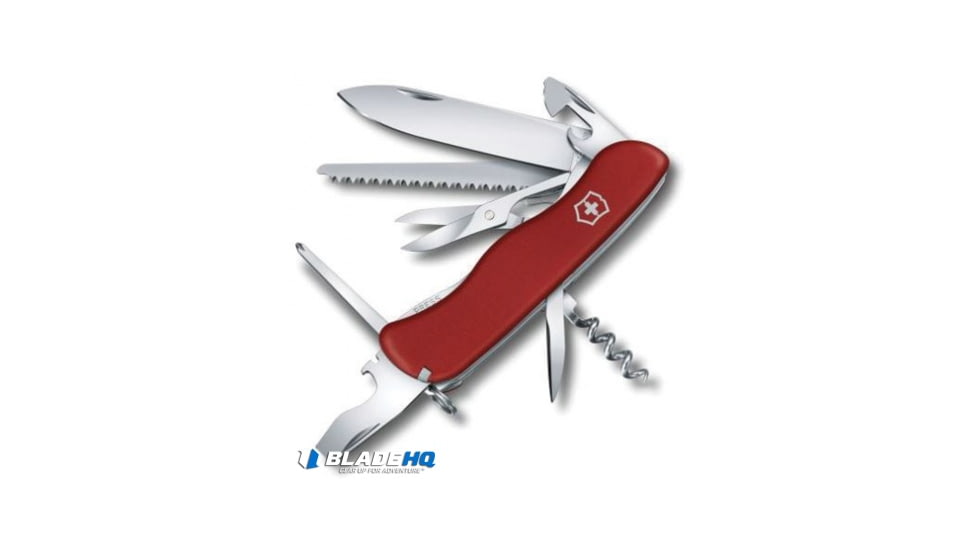Victorinox Outrider Swiss Army Folding Knives, 3.375in, Red Handle, Steel/Red, 4.375in, BHQ-81684