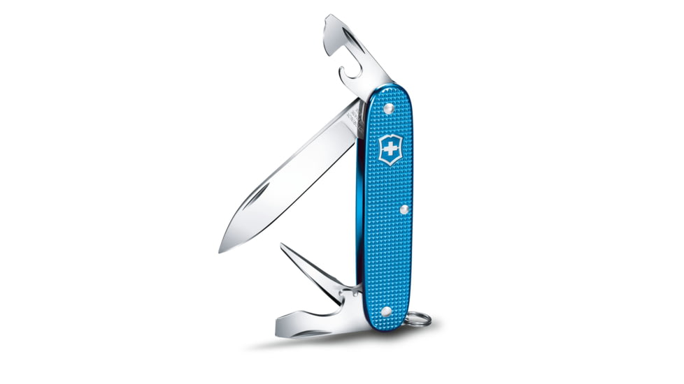 Victorinox Pioneer Alox Limited Edition 2020 Pocket Swiss Knife, Ribbed, Aqua Blue, 93mm, 0.8201.L20