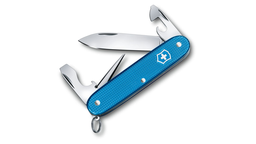 Victorinox Pioneer Alox Limited Edition 2020 Pocket Swiss Knife, Ribbed, Aqua Blue, 93mm, 0.8201.L20