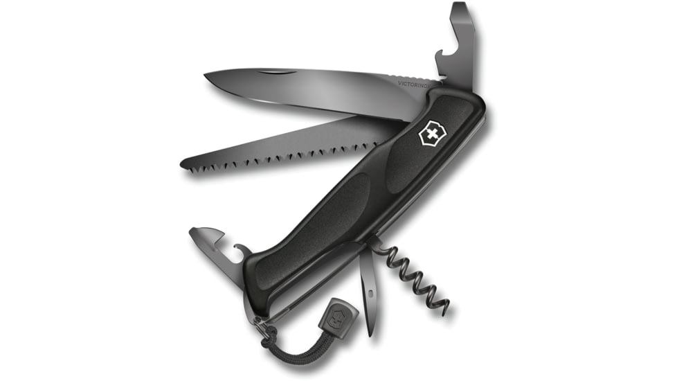 Victorinox Ranger Grip 55 Onyx Black Folding Knife, Black ABS handle, 0.9563.C31P