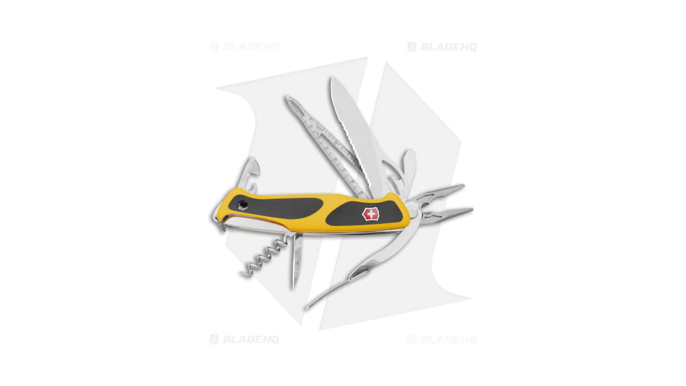 Victorinox Ranger Grip Boatsman Multi-Tool, 4.00in, Yellow Handle, Steel/Yellow, 5.25in, BHQ-70794