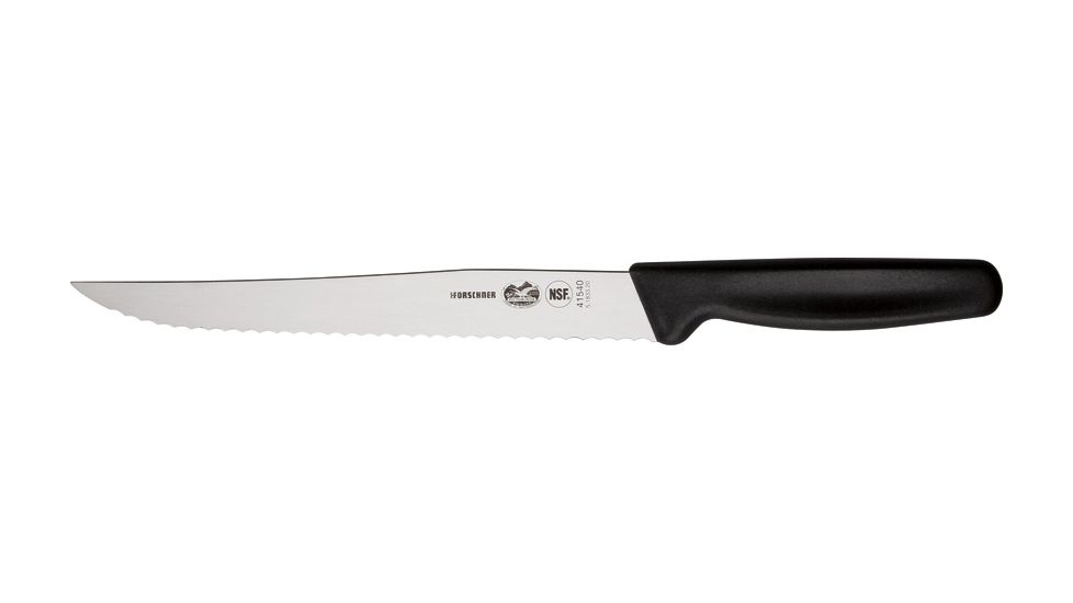 Victorinox Serrated Slicer, 8in. Blade, black nylon Handle VN41540