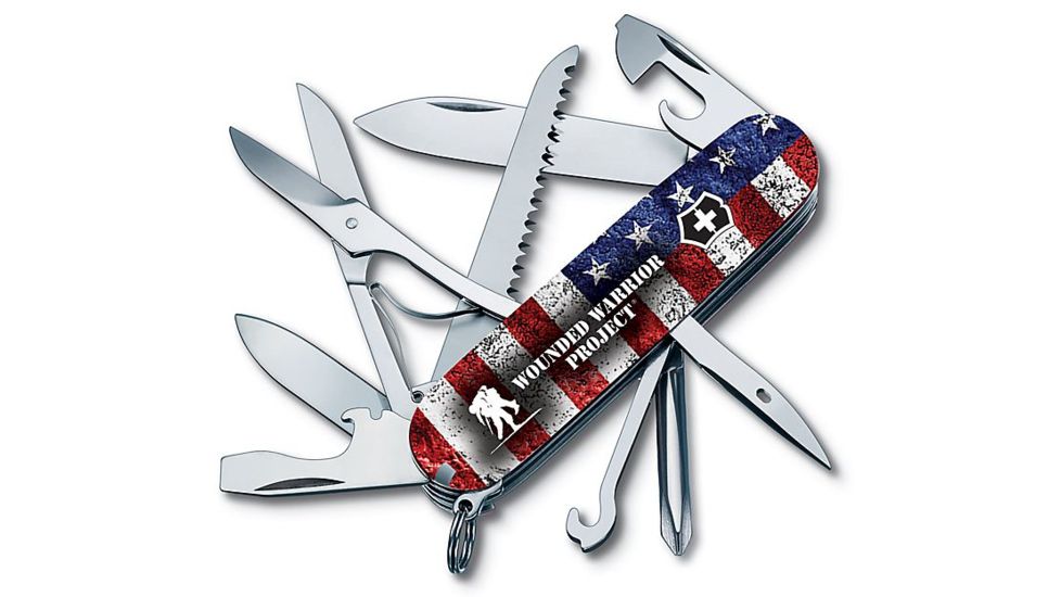 Victorinox Swiss Army Fieldmaster w/ Wounded Warrior Project Logo, Red, White, Blue, 91MM 55075.US2