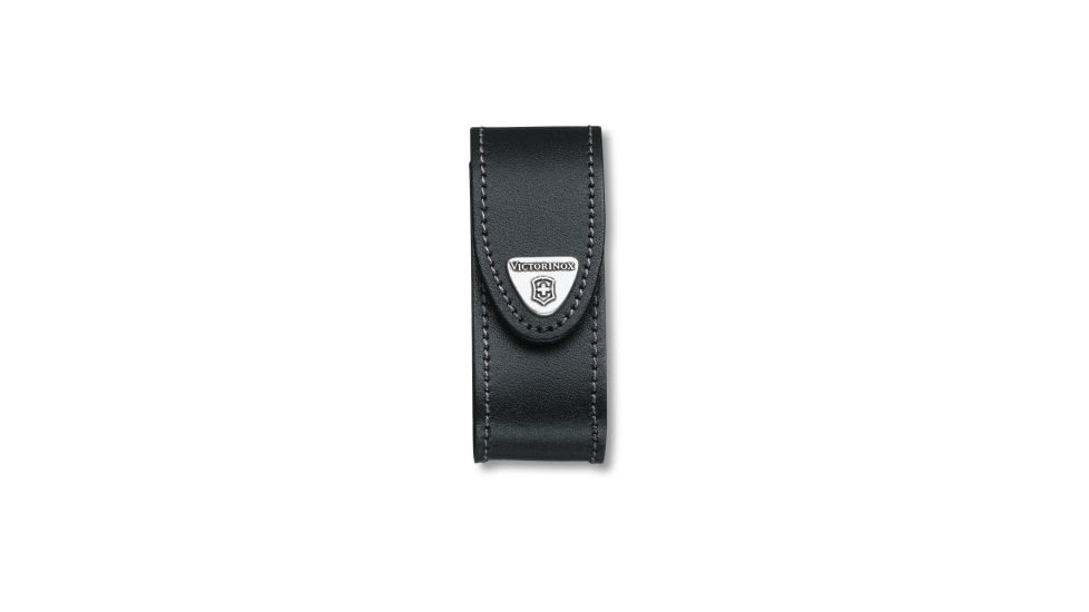 Victorinox Swiss Army Knife Pocket Knife Pouch, Medium, Black, Leather 33260