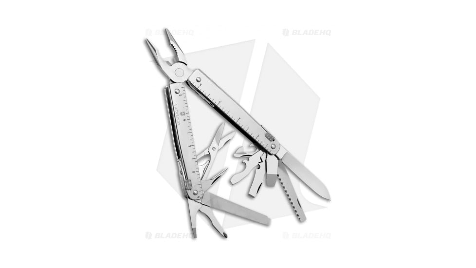 Victorinox Swiss Army Swiss X 115mm 53936 Folding Knives, 2.90in, Gray Handle, Steel/Gray, 4.53in, BHQ-26089