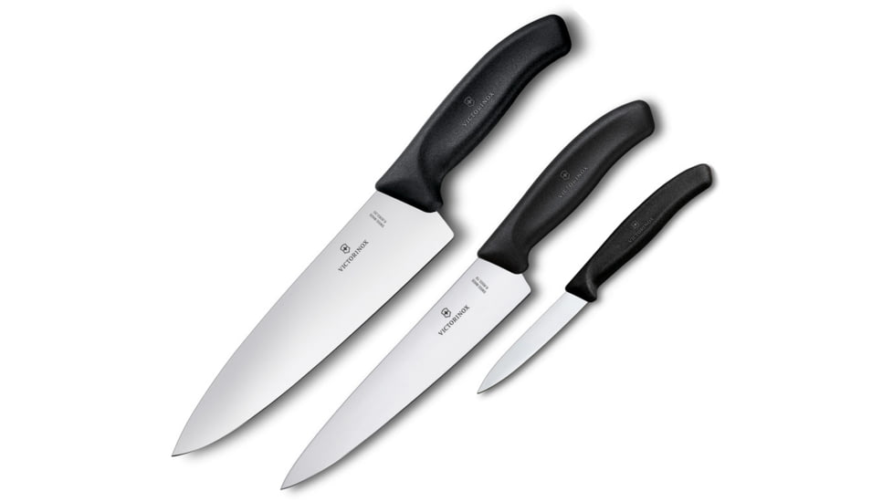 Victorinox Swiss Classic Chefs Set 3pc Knife, Black synthetic handle, 6.8063.20X1