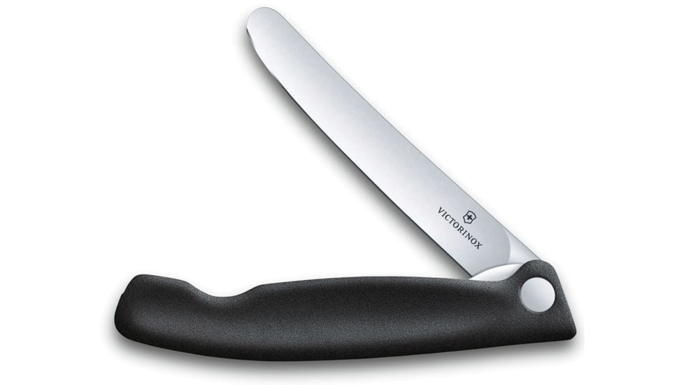 Victorinox Swiss Classic Fld Paring Black Folding Knife, Round tip blade, Black polypropylene handle, 6.7803.FB